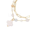 Natural Morganite Beads Multi-layered Bracelets BJEW-JB12217-02-3