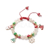Christmas Tree & Snowflake & Snowman Charm Bracelet BJEW-JB08663-1