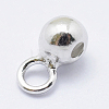 Anti-Tarnish Rhodium Plated 925 Sterling Silver Tube Bails STER-I014-4mm-25P-2