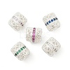 Brass Micro Pave Cubic Zirconia European Beads KK-P297-05S-1