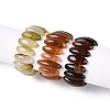 Oval Natural Agate Beaded Stretch Bracelets for Women Men G-Q601-23I-4