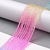 Transparent Gradient Color Glass Beads Strands GLAA-G101-2mm-10-4