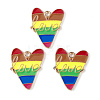 Rainbow Color Pride Alloy Enamel Pendants ENAM-K067-09-2
