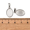 304 Stainless Steel Pendant Cabochon Settings STAS-D379-03A-P-3