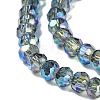 Faceted Round Full Rainbow Plated Electroplate Glass Beads Strands EGLA-XCP0001-03-3