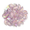 UV Plating Rainbow Iridescent Acrylic Enamel Beads OACR-G012-08D-3