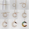 7 Chakra Round Mixed Stone Copper Wire Wrapped Moon Pendants PALLOY-TA00401-02-5