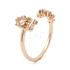 Brass Micro Pave Colourful Cubic Zirconia Open Cuff Rings for Women LS-RJEW-Z073-01G-02-1