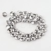 Electroplate Non-magnetic Synthetic Hematite Flat Round Bead Strands G-L368-05B-2