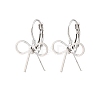 Bowknot Brass Leverback Earrings EJEW-A150-04B-P-4