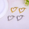 Brass Heart Dangle Stud Earrings with 925 Sterling Silver Pins for Women JE1091B-5