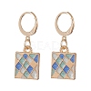 6 Pairs 6 Styles Square & Triangle & Flat Round Alloy Enamel Dangle Leverback Earrings EJEW-JE05239-2
