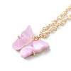 Plastic Butterfly Peandant Necklace NJEW-WH0020-14G-B-2