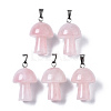 Natural Rose Quartz Pendants X-G-N0325-10I-1