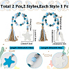 2Pcs 2 Styles Wood Beads Pendant Decorations AJEW-CP0006-33B-2