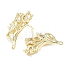 Brass Micro Pave Clear Cubic Zirconia Stud Earring Findings KK-Z106-02G-08-2