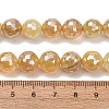Electroplated Natural Agate Beads Strands G-B191-A07-10mm-08-5