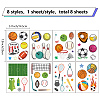 8 Sheets 8 Styles PVC Waterproof Wall Stickers DIY-WH0345-146-2
