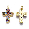 Brass Micro Pave Cubic Zirconia Pendants X-ZIRC-N039-157B-NF-2