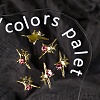 Star Alloy Rhinestone Cabochons MRMJ-WH0075-114-29-1