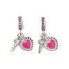 Rack Plating Alloy Light Rose Rhinestone European Dangle Charms FIND-C055-27P-03-1