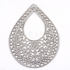 Tarnish Resistant 304 Stainless Steel Big Filigree Pendants STAS-S044-033-2