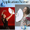 Plastic & Feather Fan Display Decoration AJEW-CY0002-58-5