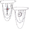 2Pcs 2 Styles Steel Brooches JEWB-BM0001-01P-1