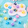 20Pcs UV Plating Opaque Acrylic European Beads OACR-TADJ0001-16N-4