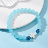 Round Spray Painted Imitation Jade Glass Beads Stretch Bracelets for Women BJEW-JB12881-01-1
