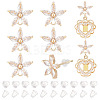 BENECREAT 8Pcs Brass Pave Clear Cubic Zirconia Stud Earrings Finding KK-BC0011-11-1