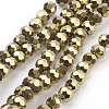 Faceted(32 Facets) Electroplate Glass Bead Strands X-EGLA-R042-4mm-03-1