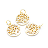 Brass Micro Pave Cubic Zirconia Charms ZIRC-L070-06-2