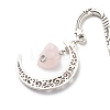 Natural Rose Quartz Raw Beads Bookmarks AJEW-JK00201-01-6