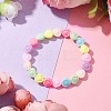 Candy Color Heart Acrylic Beaded Kid Stretch Bracelets for Girls BJEW-JB10222-2