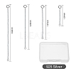 Anti-Tarnish 4Pcs 4 Styles Sterling Silver Cable Chain Extender STER-GL0001-03-2