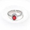 Oval Brass Micro Pave Cubic Zirconia Cuff Bangles & Rings Sets for Women SJEW-R002-03P-02-2
