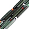 Handmade Millefiori Glass Lampwork Strip Beads Strands LA-N047-01G-1
