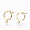 Brass Stud Earring Findings KK-S348-358-1