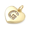 Brass Micro Pave Clear Cubic Zirconia Pendants KK-D229-01G-07-2