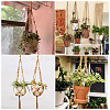 2Pcs Handmade Macrame Polyester with Wood Bead Plant Hanger AJEW-HS0001-47B-9