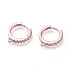 Brass Micro Pave Cubic Zirconia Huggie Hoop Earring Findings ZIRC-G156-07RG-1