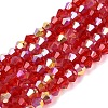 AB Color Plated Transparent Glass Beads Strands GLAA-G127-01-01B-1