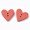 2-Hole Spray Painted Wooden Buttons X-BUTT-T007-012B-01-2
