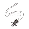 Zinc Alloy Robot Pendant Necklaces NJEW-C034-28B-3