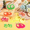 8 Pairs 8 Style Acrylic Heart & Teardrop Dangle Stud Earrings with Steel Pins for Women EJEW-PH0001-12-3