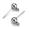 Non-Tarnish 304 Stainless Steel Ball Post Stud Earring Findings X-STAS-Z035-01P-D-2