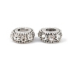 Flat Round Antique Silver Plated Alloy Rhinestone European Beads X-ALRI-Q228-10H-4