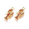 Brass Micro Pave Cubic Zirconia Pendants X-ZIRC-L075-25A-G-1