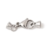 304 Stainless Steel Lobster Claw Clasps and Cord End High Polished STAS-B128-08P-01-1